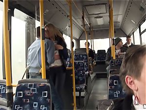 Lindsey Olsen fucks her fellow on a public bus